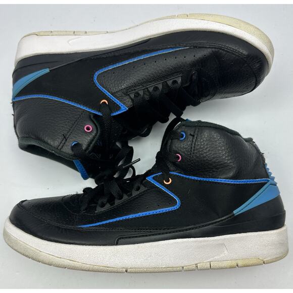 NIKE AIR JORDAN II 2 Retro BG Radio Raheem Size 7Y Black Blue White 834276-015 - Picture 7 of 10